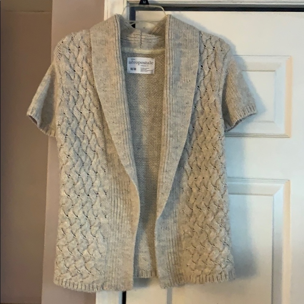 4/$20 Aeropostale Cream Open sweater size medium